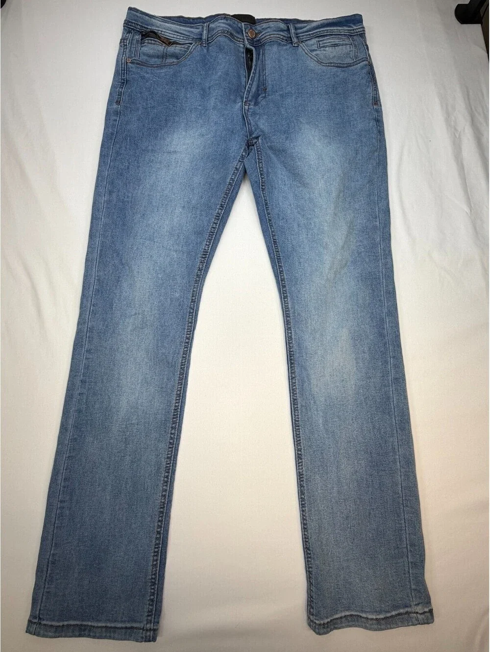 Steve's Jeans Men's Jeans Bootcut Low Rise Medium Wash Solid Size 36/32 Blue